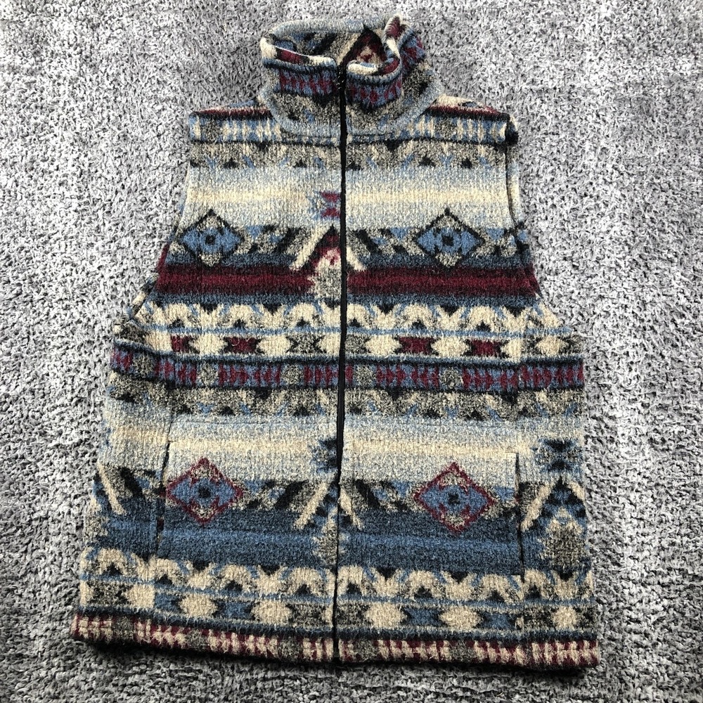 Bear Ridge Outfitters Sweater Vest Mens Large Geometric Full Zip Mock Neck - Picture 2 of 7